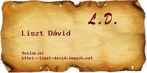 Liszt Dávid névjegykártya