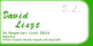 david liszt business card